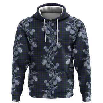 Sempill (Semple) Tartan Hoodie Seamless Scottish Thistle Flowers