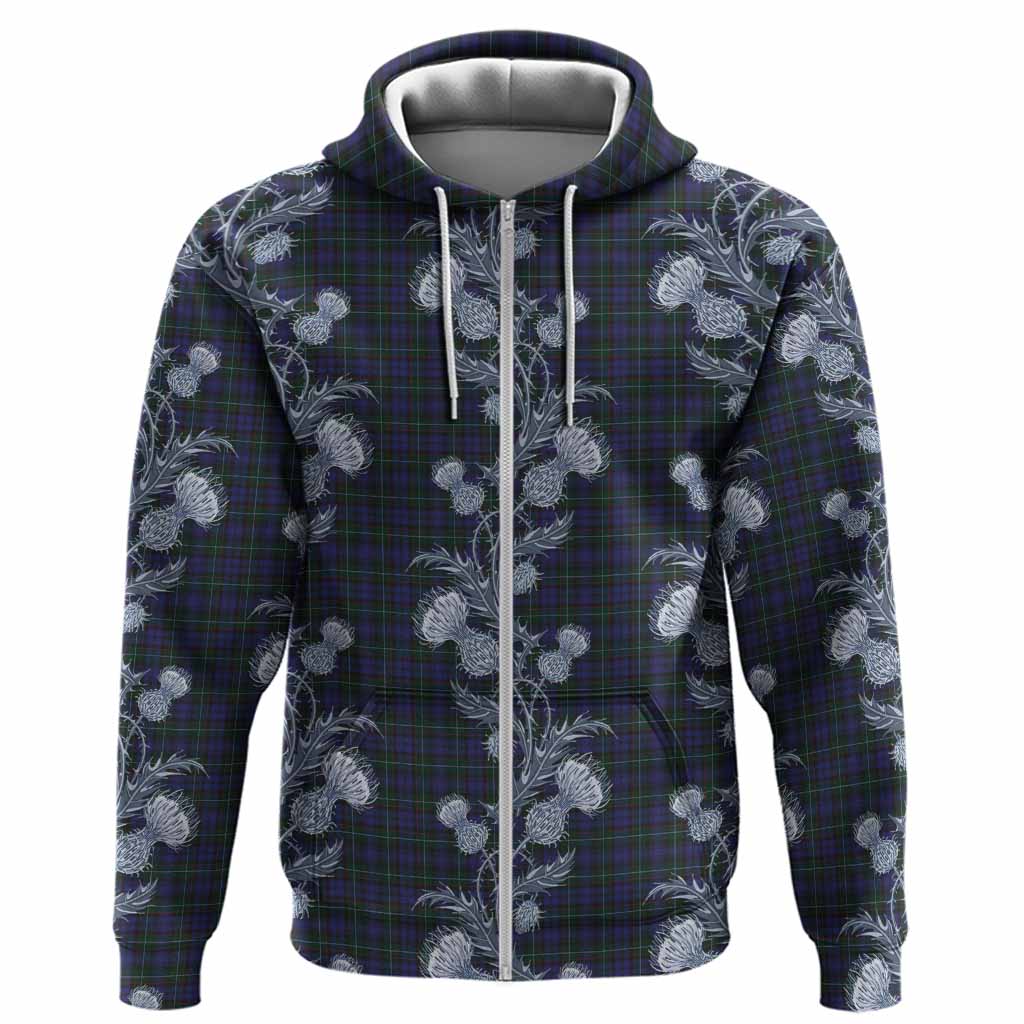 Sempill (Semple) Tartan Hoodie Seamless Scottish Thistle Flowers