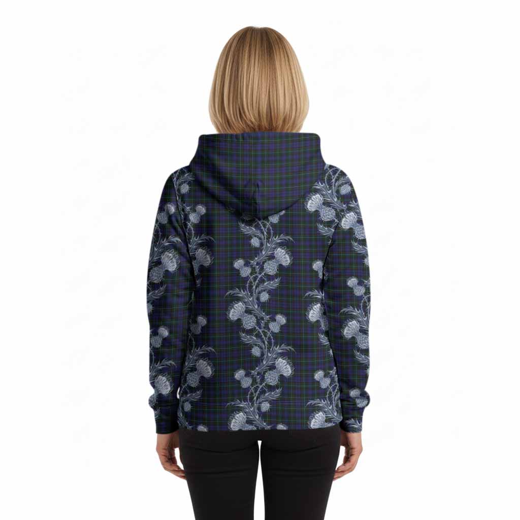 Sempill (Semple) Tartan Hoodie Seamless Scottish Thistle Flowers