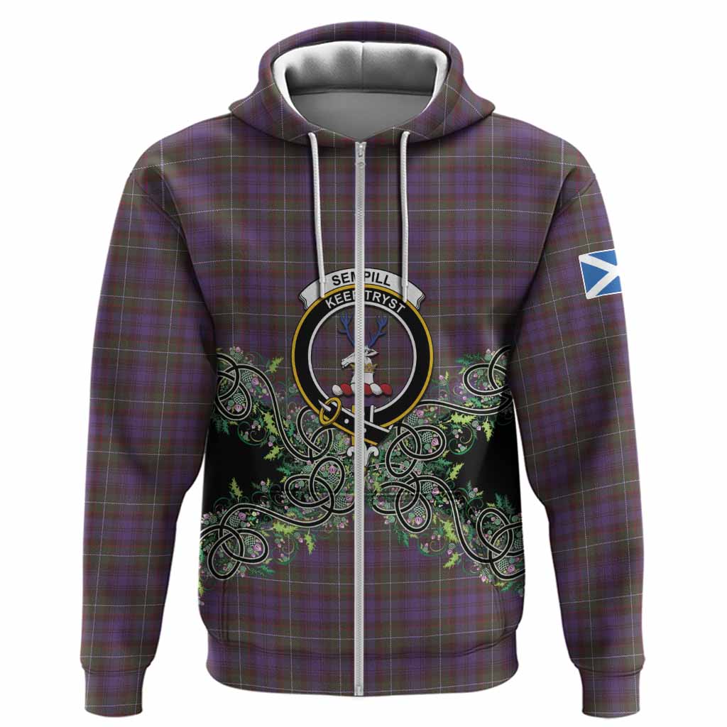 Sempill (Semple) Tartan Hoodie Thistle Scottish Spirit