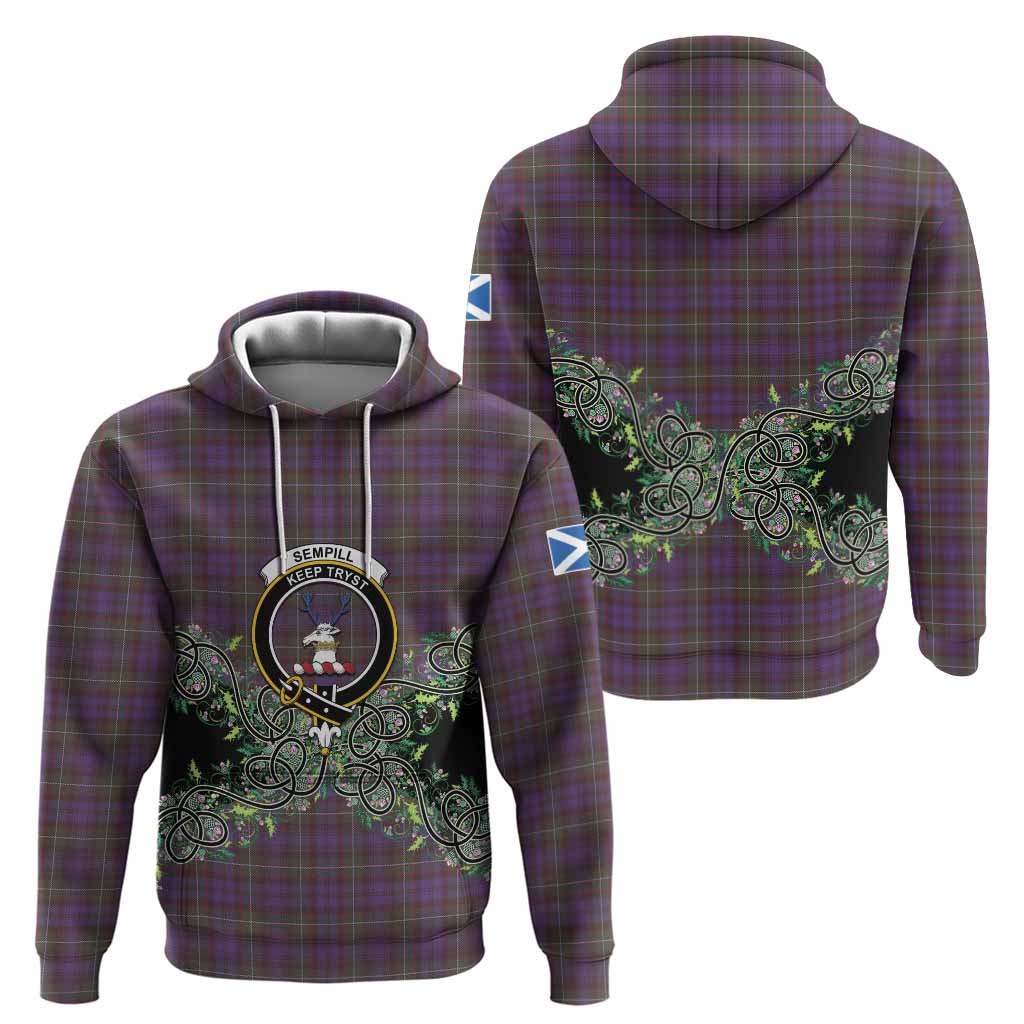 Sempill (Semple) Tartan Hoodie Thistle Scottish Spirit