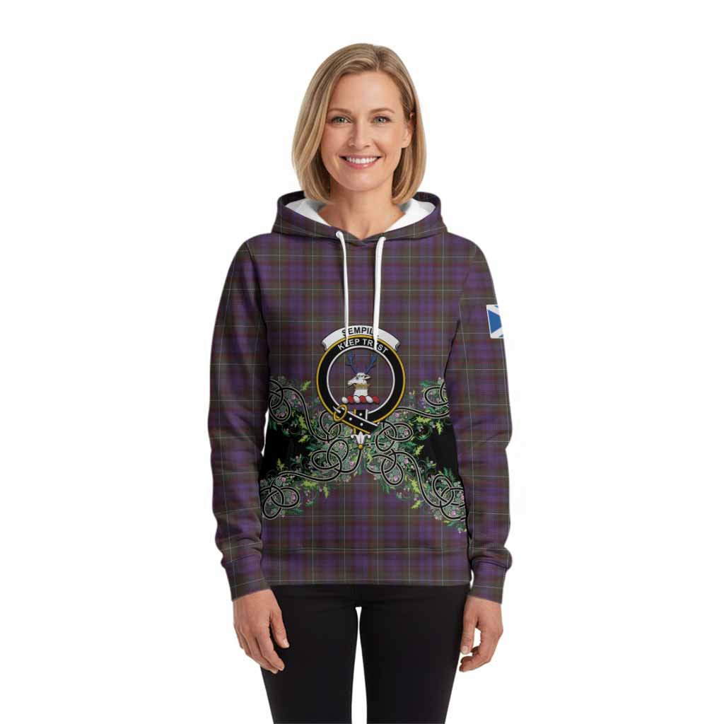Sempill (Semple) Tartan Hoodie Thistle Scottish Spirit