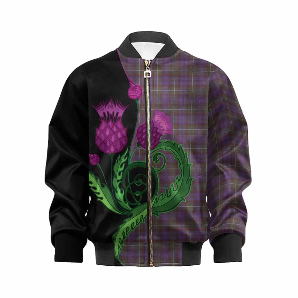 Sempill (Semple) Tartan Kid Bomber Jacket Traditional Scottish Thistle