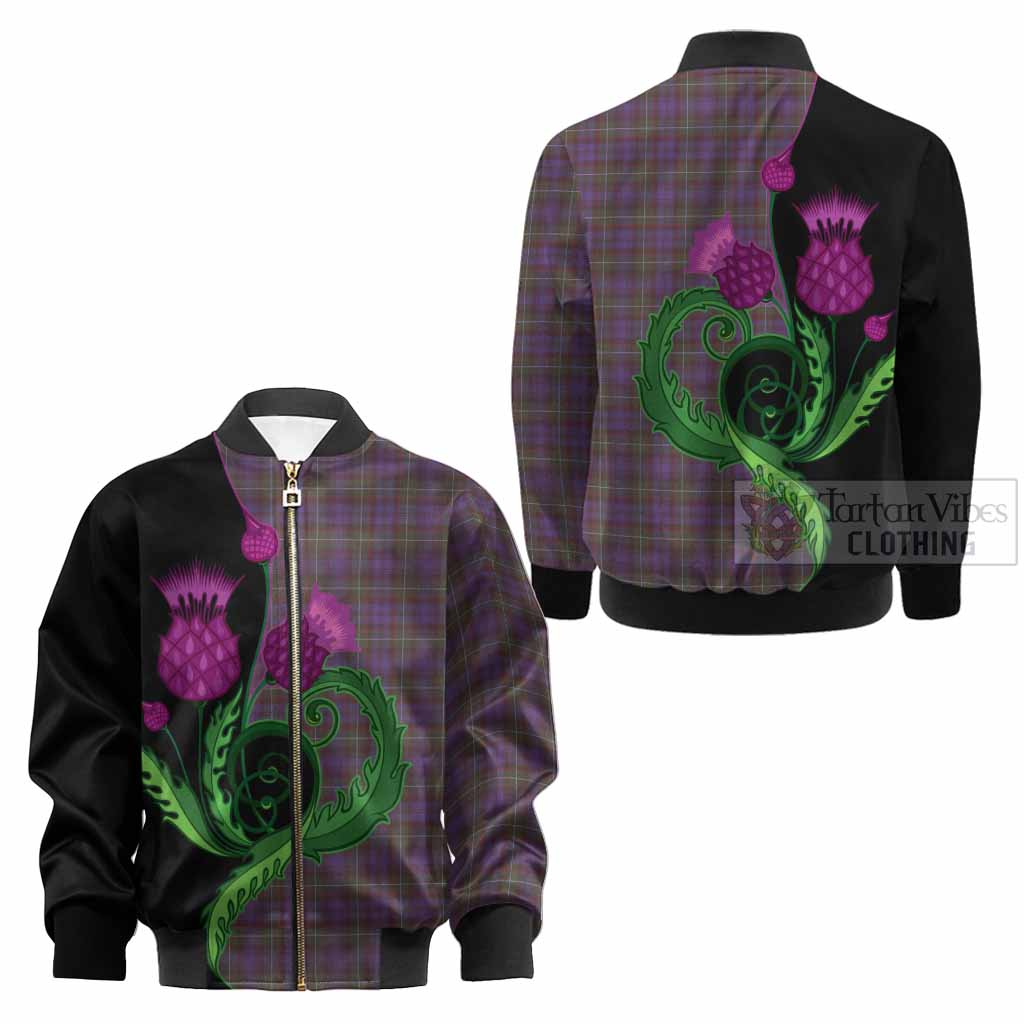 Sempill (Semple) Tartan Kid Bomber Jacket Traditional Scottish Thistle