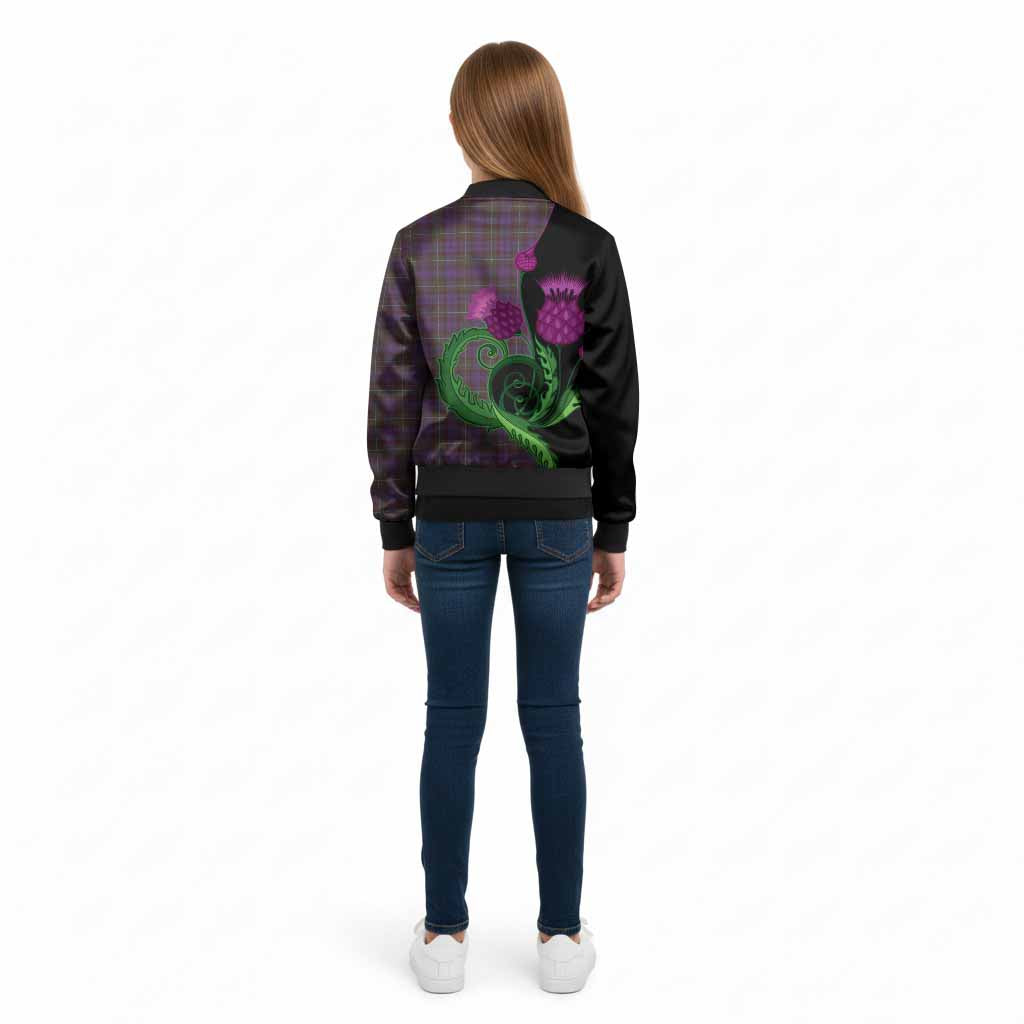 Sempill (Semple) Tartan Kid Bomber Jacket Traditional Scottish Thistle