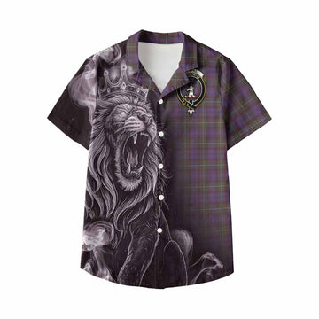 Sempill (Semple) Tartan Kid Hawaiian Shirt Roaring Lion Heritage