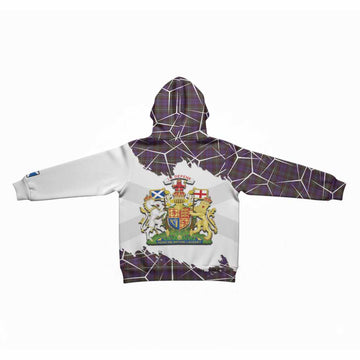 Sempill (Semple) Tartan Kid Hoodie with Family Crest and Lion Rampant Grunge Style