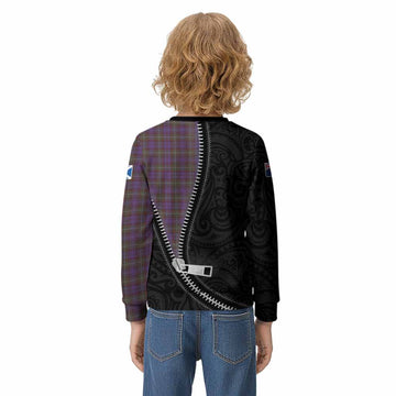 Sempill (Semple) Tartan Kid Knitted Sweatshirt New Zealand Pattern Unique Zipper Stylized