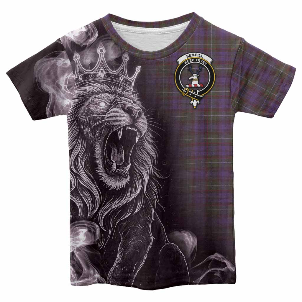 Sempill (Semple) Tartan Kid T-shirt Roaring Lion Heritage