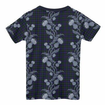 Sempill (Semple) Tartan Kid T-shirt Seamless Scottish Thistle Flowers