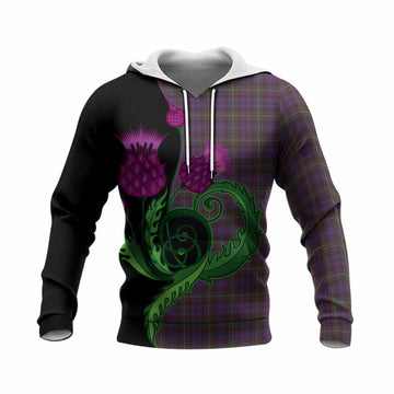 Sempill (Semple) Tartan Knitted Hoodie Traditional Scottish Thistle