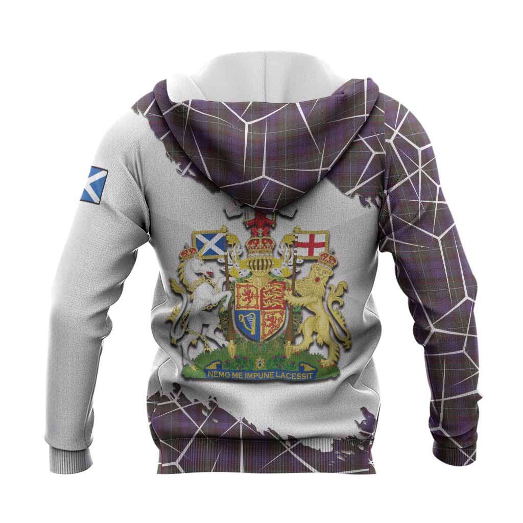 Sempill (Semple) Tartan Knitted Hoodie with Family Crest and Lion Rampant Grunge Style