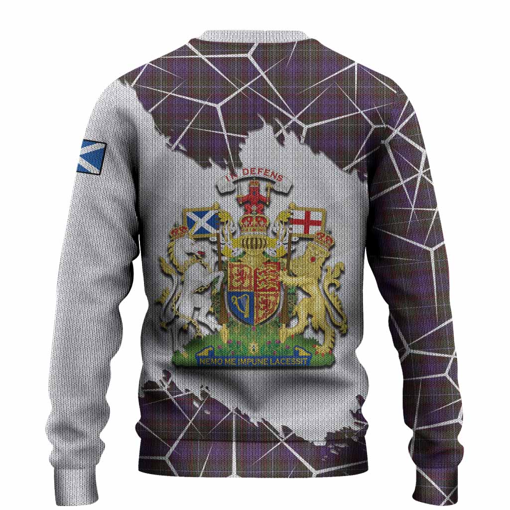 Sempill (Semple) Tartan Knitted Sweater with Family Crest and Lion Rampant Grunge Style