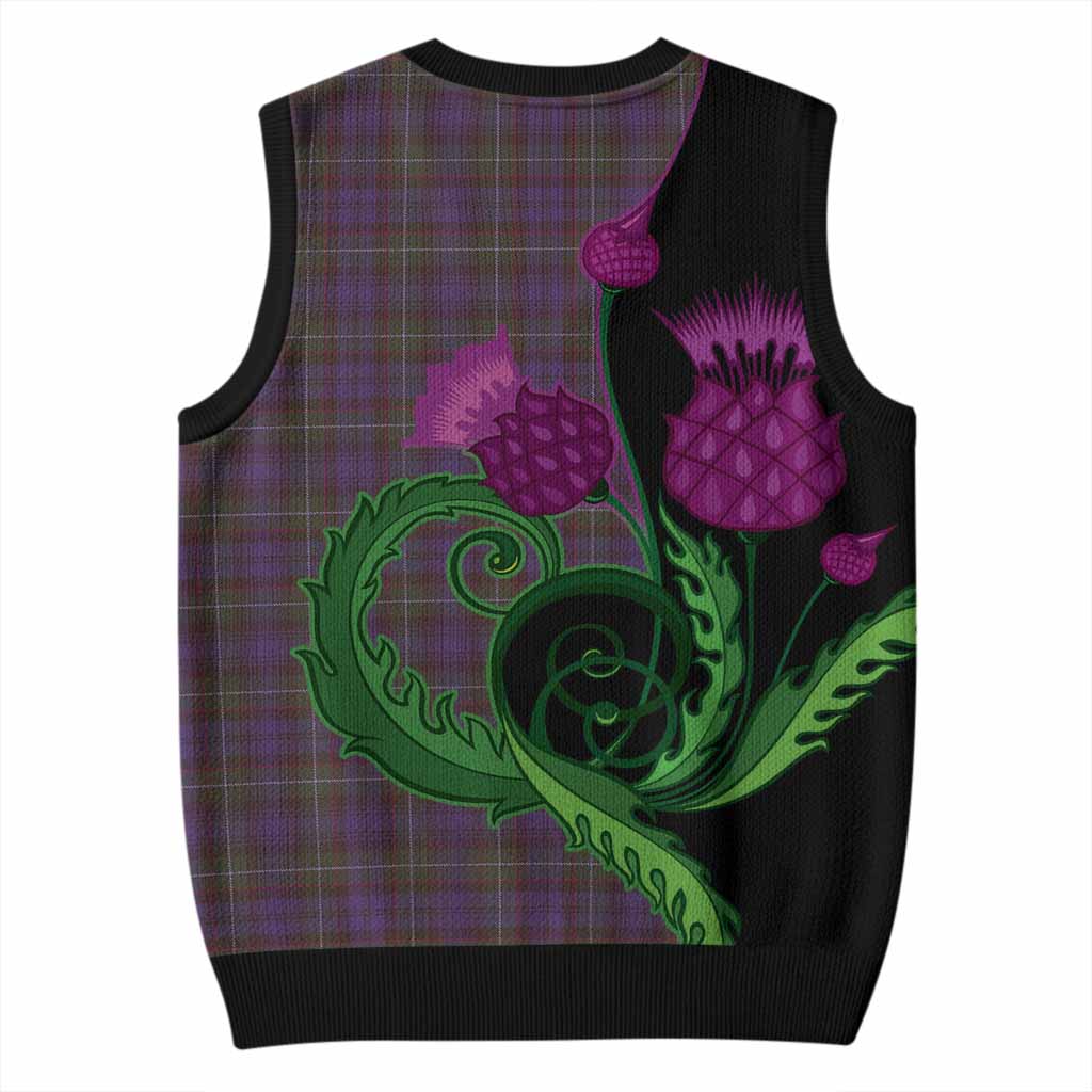 Sempill (Semple) Tartan Knitted V-Neck Vest Traditional Scottish Thistle