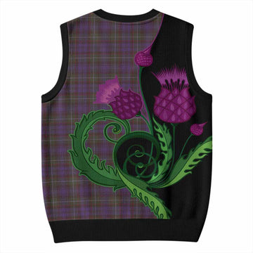 Sempill (Semple) Tartan Knitted V-Neck Vest Traditional Scottish Thistle