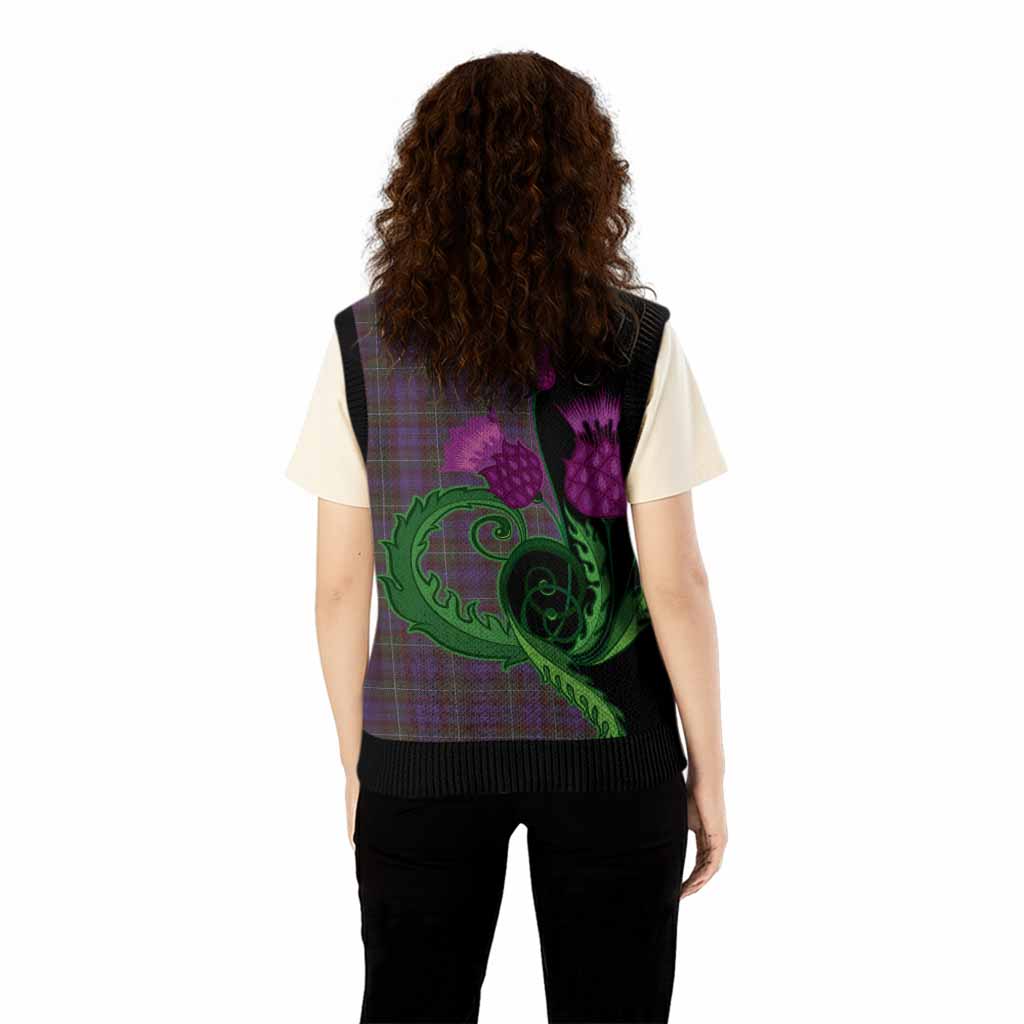 Sempill (Semple) Tartan Knitted V-Neck Vest Traditional Scottish Thistle