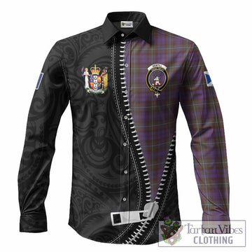 Sempill (Semple) Tartan Long Sleeve Button Shirts New Zealand Pattern Unique Zipper Stylized
