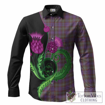 Sempill (Semple) Tartan Long Sleeve Button Shirts Traditional Scottish Thistle