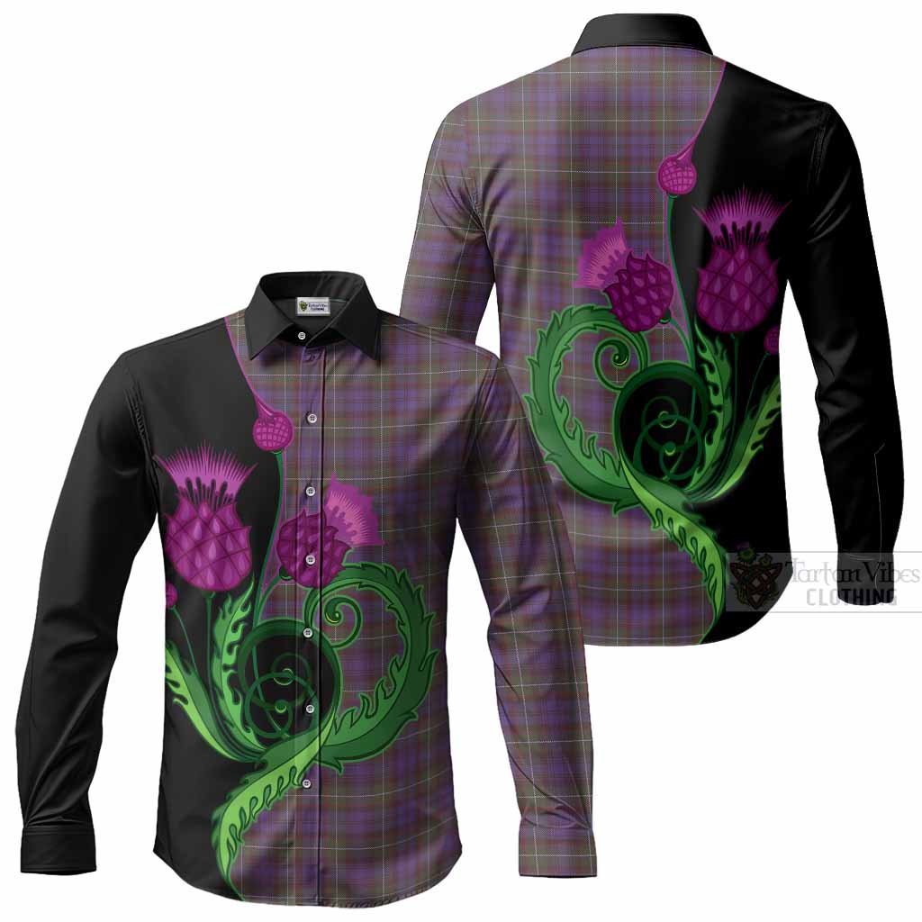 Sempill (Semple) Tartan Long Sleeve Button Shirts Traditional Scottish Thistle