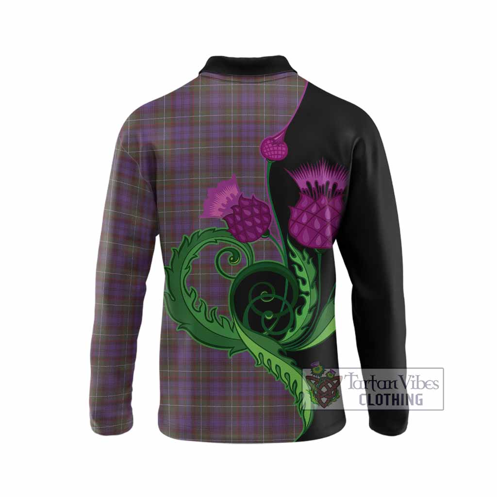 Sempill (Semple) Tartan Long Sleeve Polo Shirt Traditional Scottish Thistle