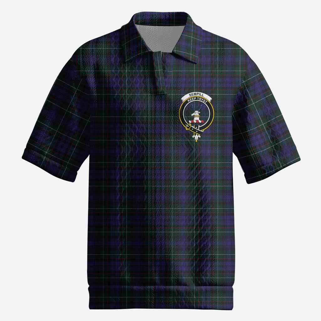 Sempill (Semple) Tartan Men’s Polo Sweater Top with Family Crest