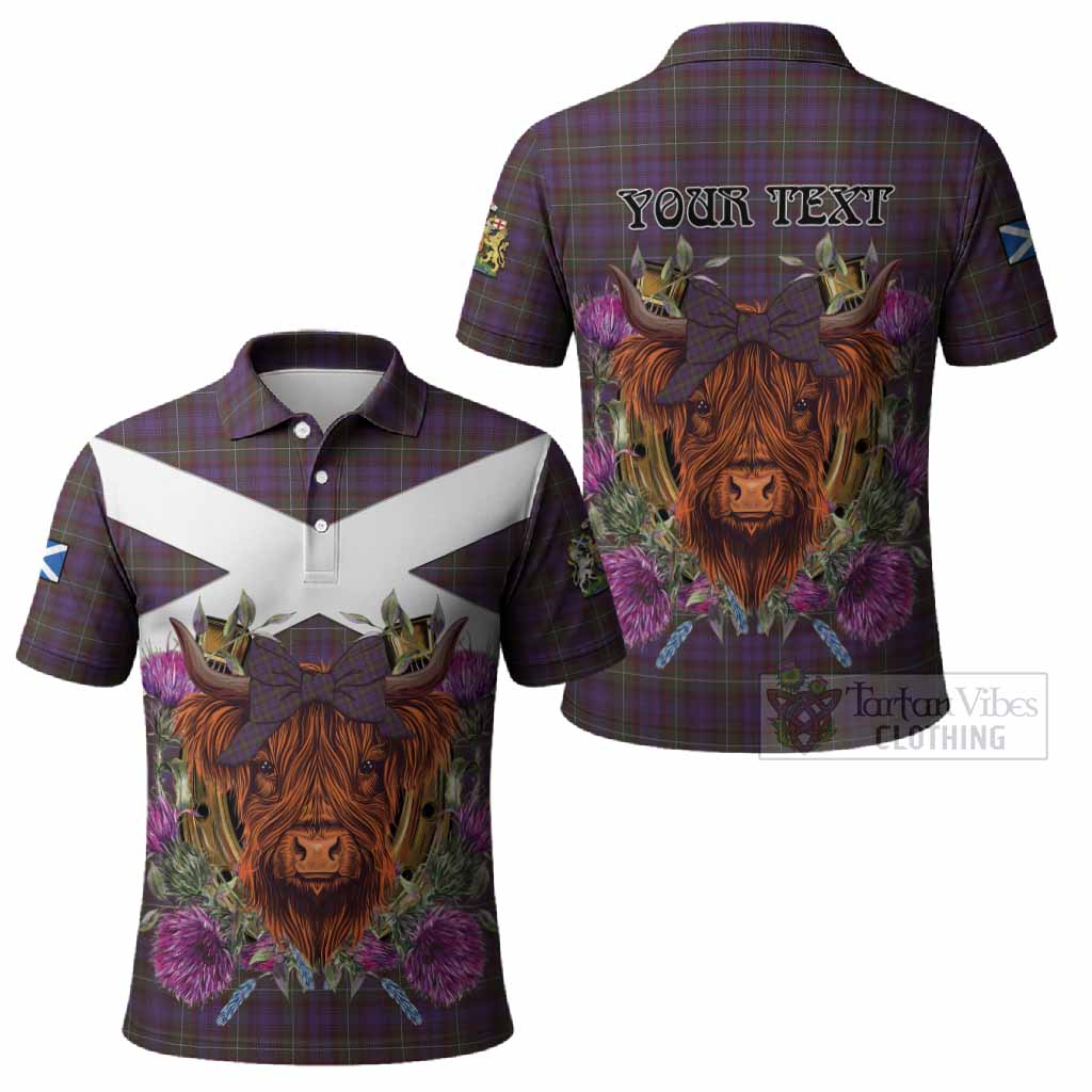 Sempill (Semple) Tartan Polo Shirt Scottish Thistle Heilan Coo