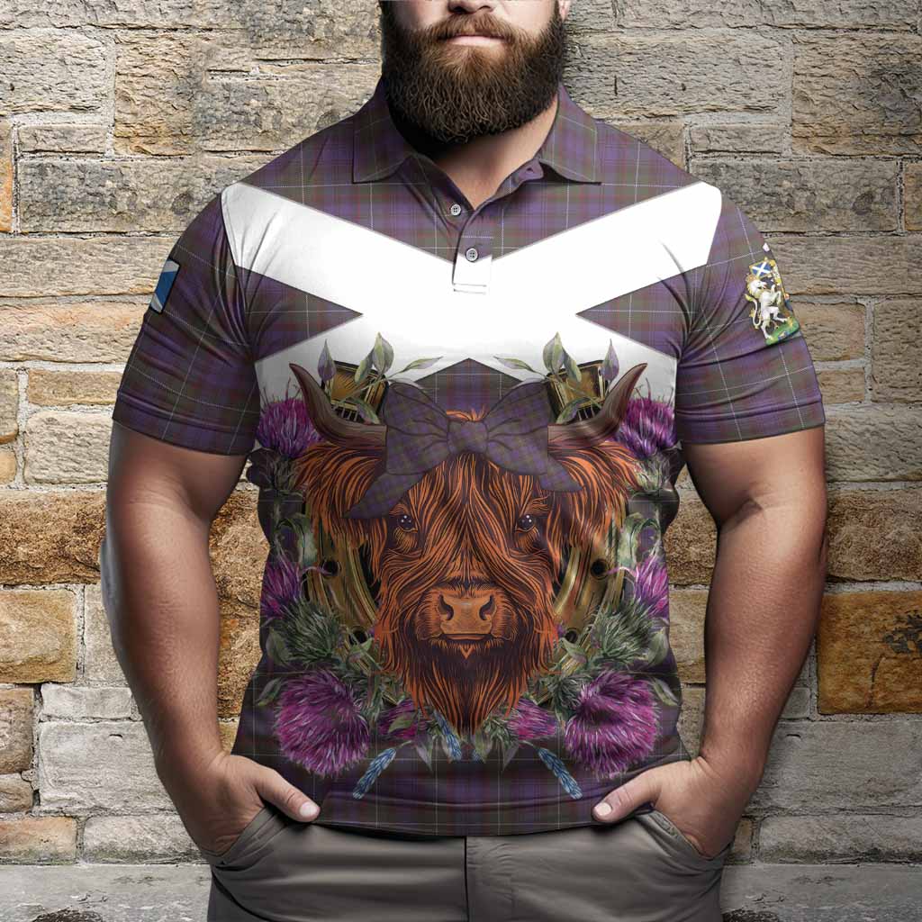Sempill (Semple) Tartan Polo Shirt Scottish Thistle Heilan Coo