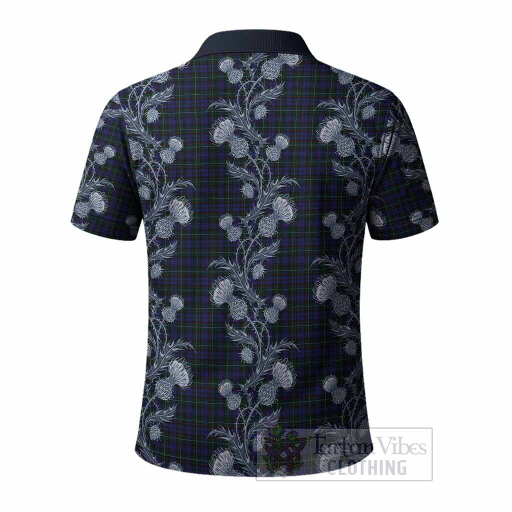 Sempill (Semple) Tartan Polo Shirt Seamless Scottish Thistle Flowers