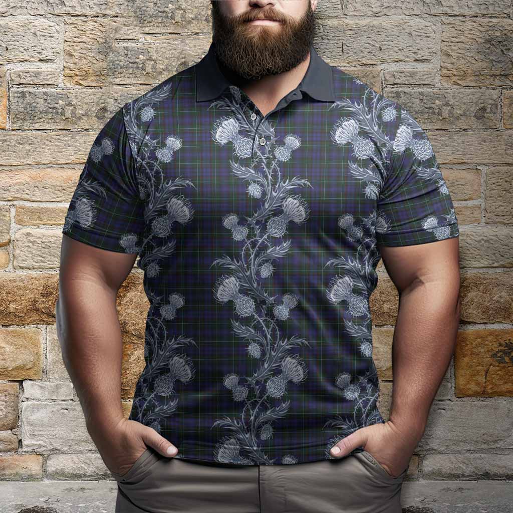 Sempill (Semple) Tartan Polo Shirt Seamless Scottish Thistle Flowers