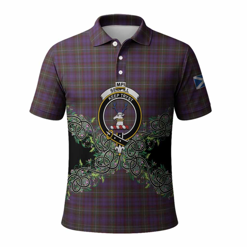 Sempill (Semple) Tartan Polo Shirt Thistle Scottish Spirit