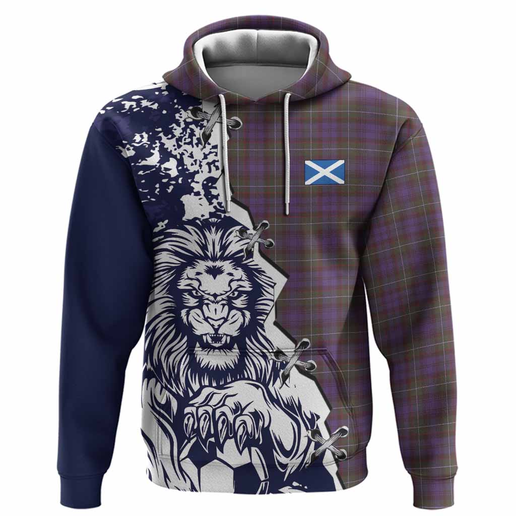 Sempill (Semple) Tartan Scottish Hoodie Angry Lion With Soccer Ball Style