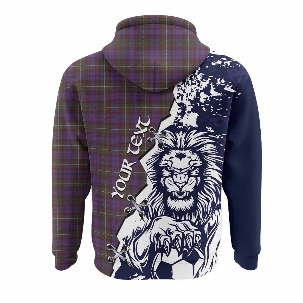 Sempill (Semple) Tartan Scottish Hoodie Angry Lion With Soccer Ball Style