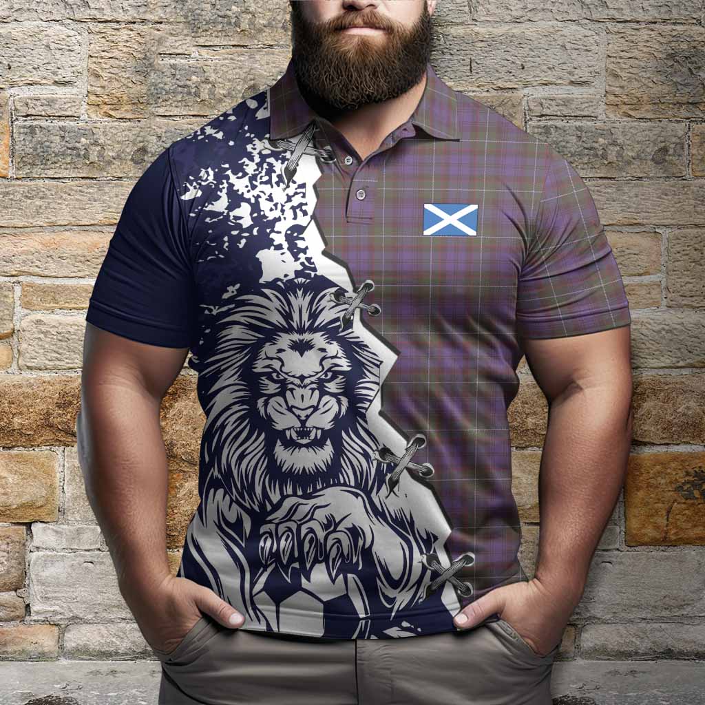 Sempill (Semple) Tartan Scottish Polo Shirt Angry Lion With Soccer Ball Style