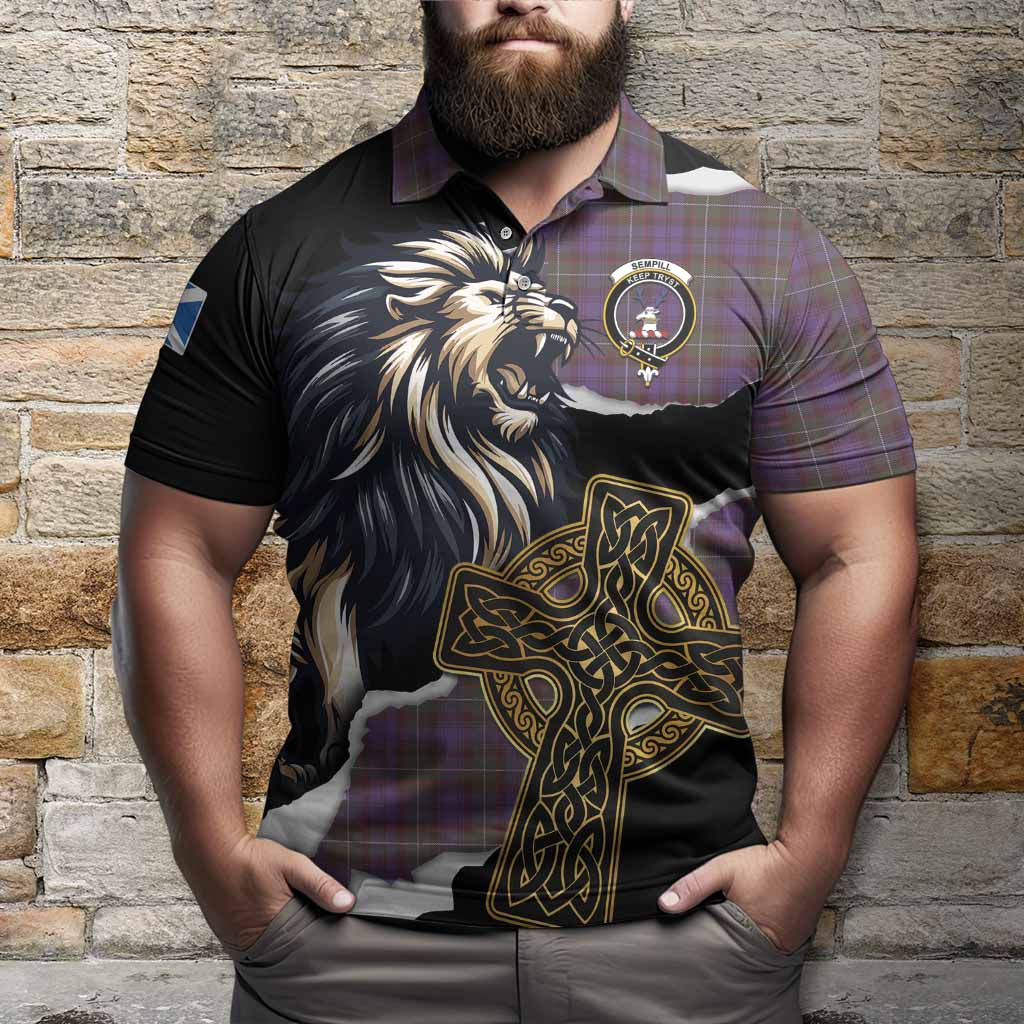 Sempill (Semple) Tartan Scottish Polo Shirt Lion Celtic Heritage