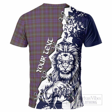 Sempill (Semple) Tartan Scottish T-Shirt Angry Lion With Soccer Ball Style