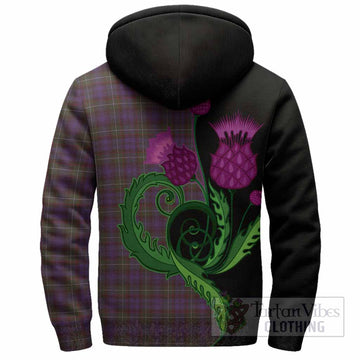 Sempill (Semple) Tartan Sherpa Hoodie Traditional Scottish Thistle