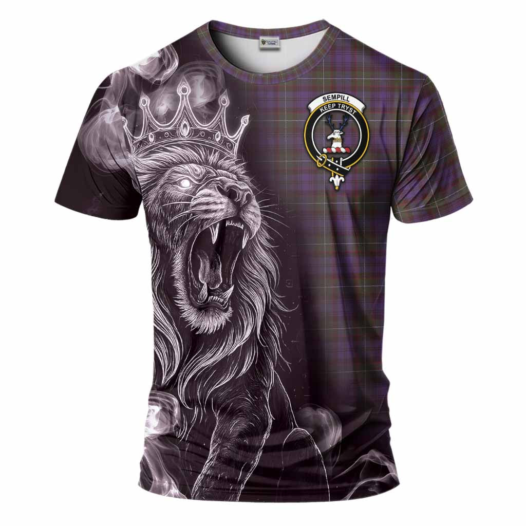 Sempill (Semple) Tartan T-Shirt Roaring Lion Heritage