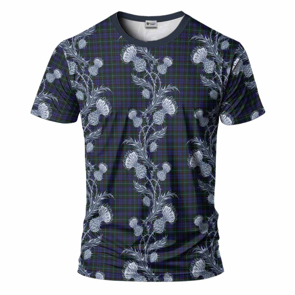 Sempill (Semple) Tartan T-Shirt Seamless Scottish Thistle Flowers