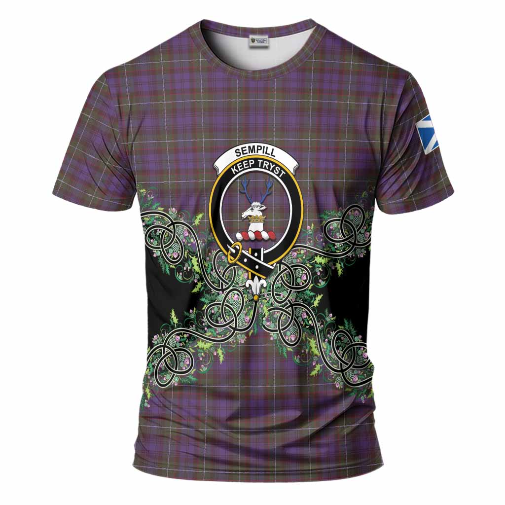 Sempill (Semple) Tartan T-Shirt Thistle Scottish Spirit