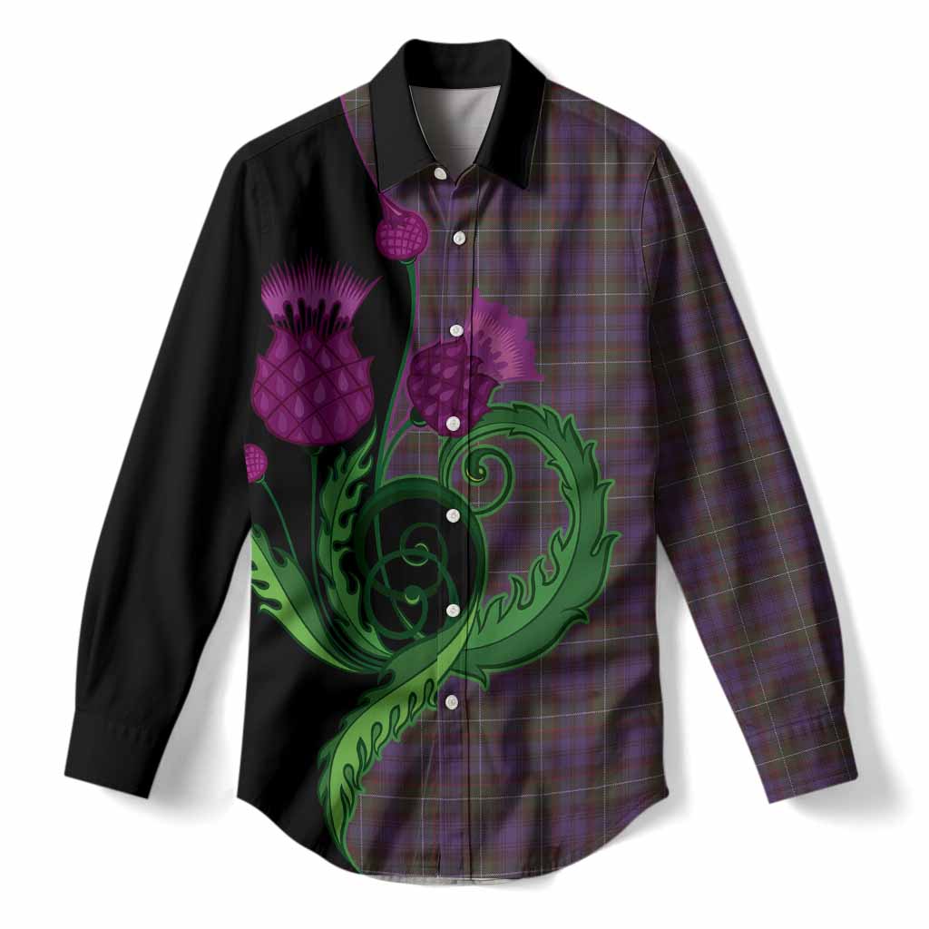 Sempill (Semple) Tartan Women Casual Shirt Traditional Scottish Thistle