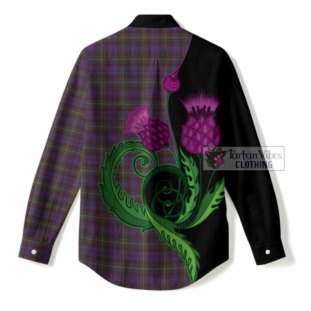 Sempill (Semple) Tartan Women Casual Shirt Traditional Scottish Thistle