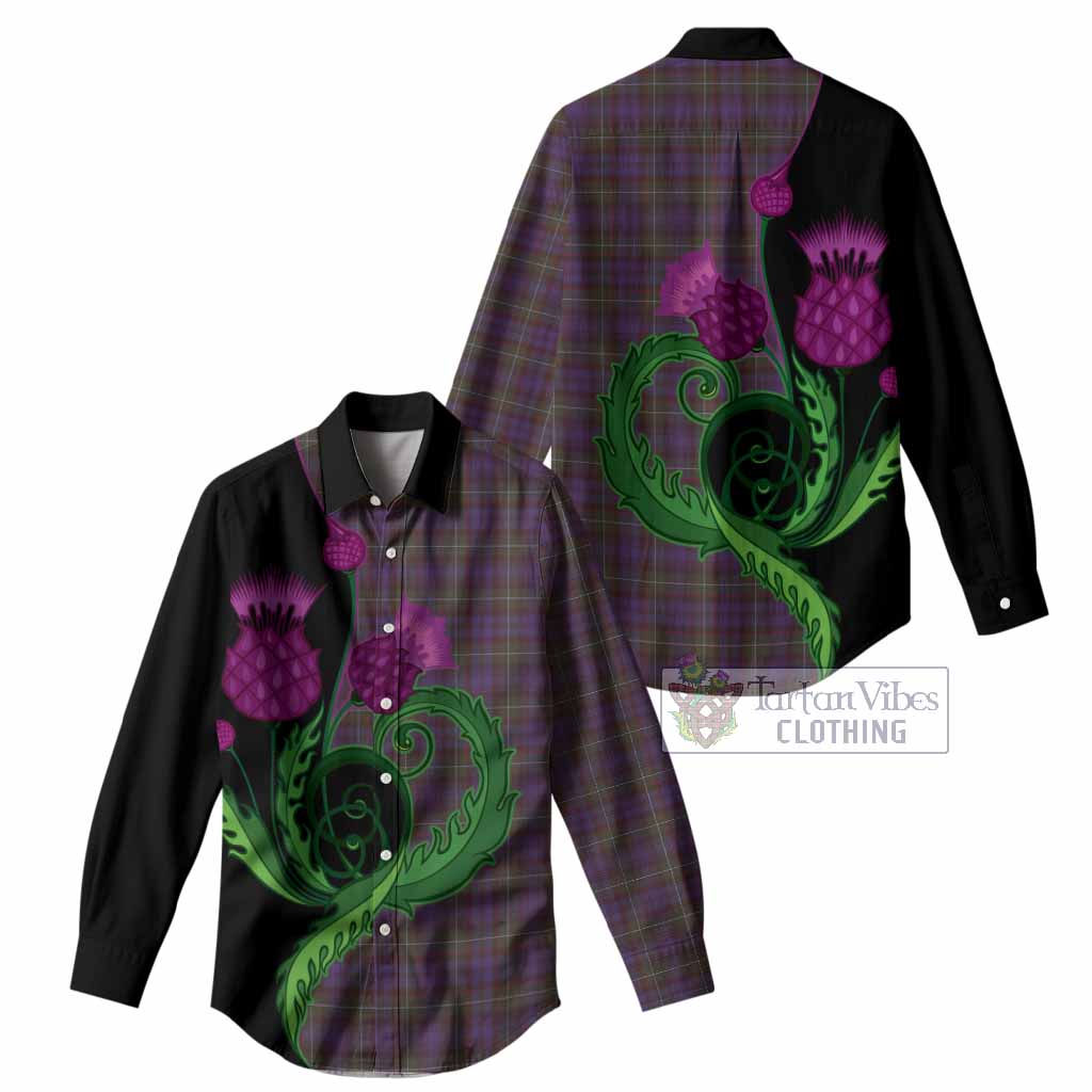 Sempill (Semple) Tartan Women Casual Shirt Traditional Scottish Thistle