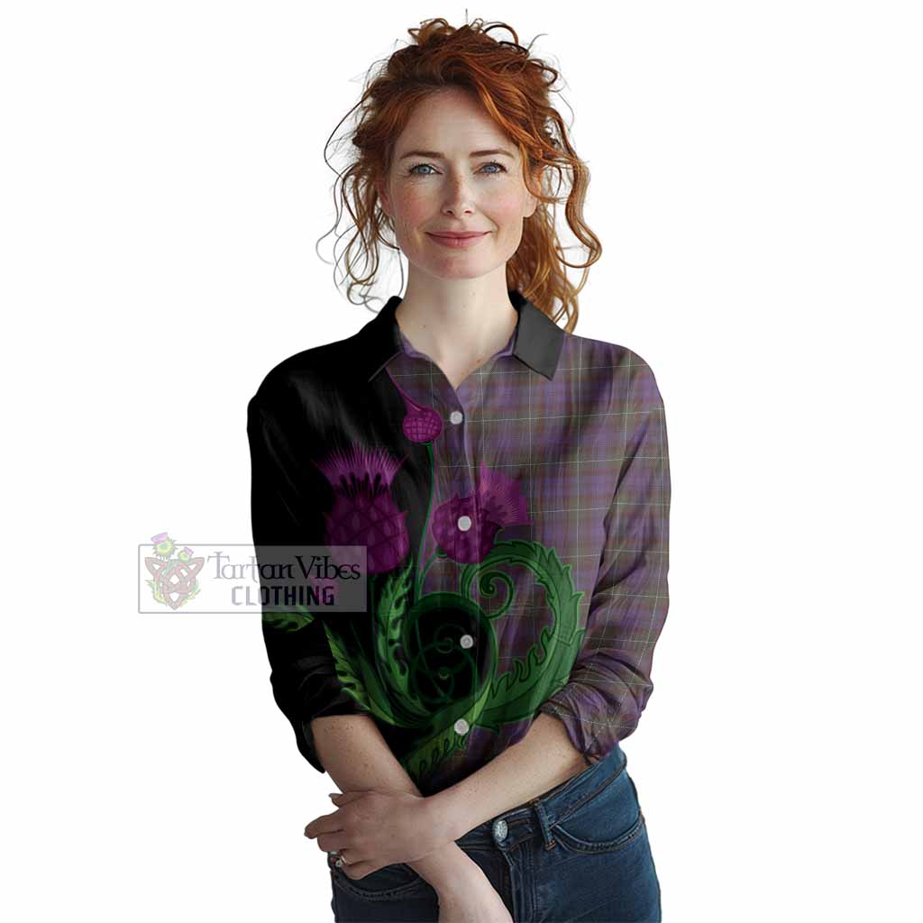 Sempill (Semple) Tartan Women Casual Shirt Traditional Scottish Thistle