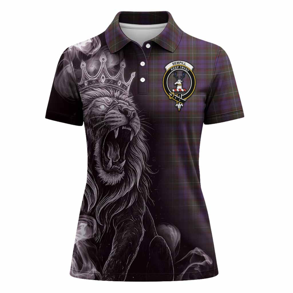 Sempill (Semple) Tartan Women Polo Shirt Roaring Lion Heritage