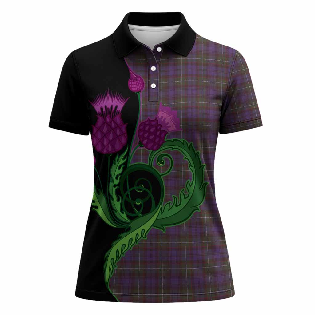 Sempill (Semple) Tartan Women Polo Shirt Traditional Scottish Thistle