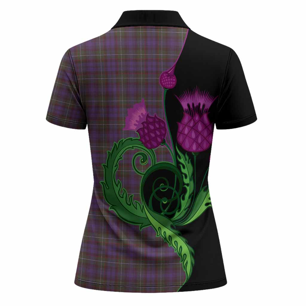 Sempill (Semple) Tartan Women Polo Shirt Traditional Scottish Thistle