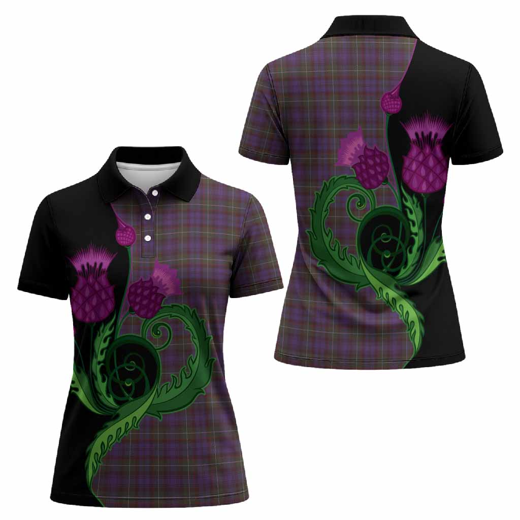 Sempill (Semple) Tartan Women Polo Shirt Traditional Scottish Thistle
