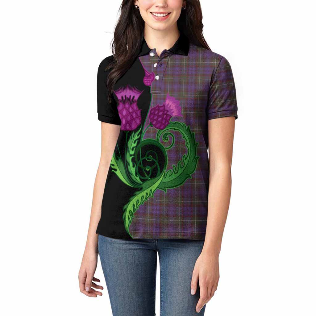 Sempill (Semple) Tartan Women Polo Shirt Traditional Scottish Thistle