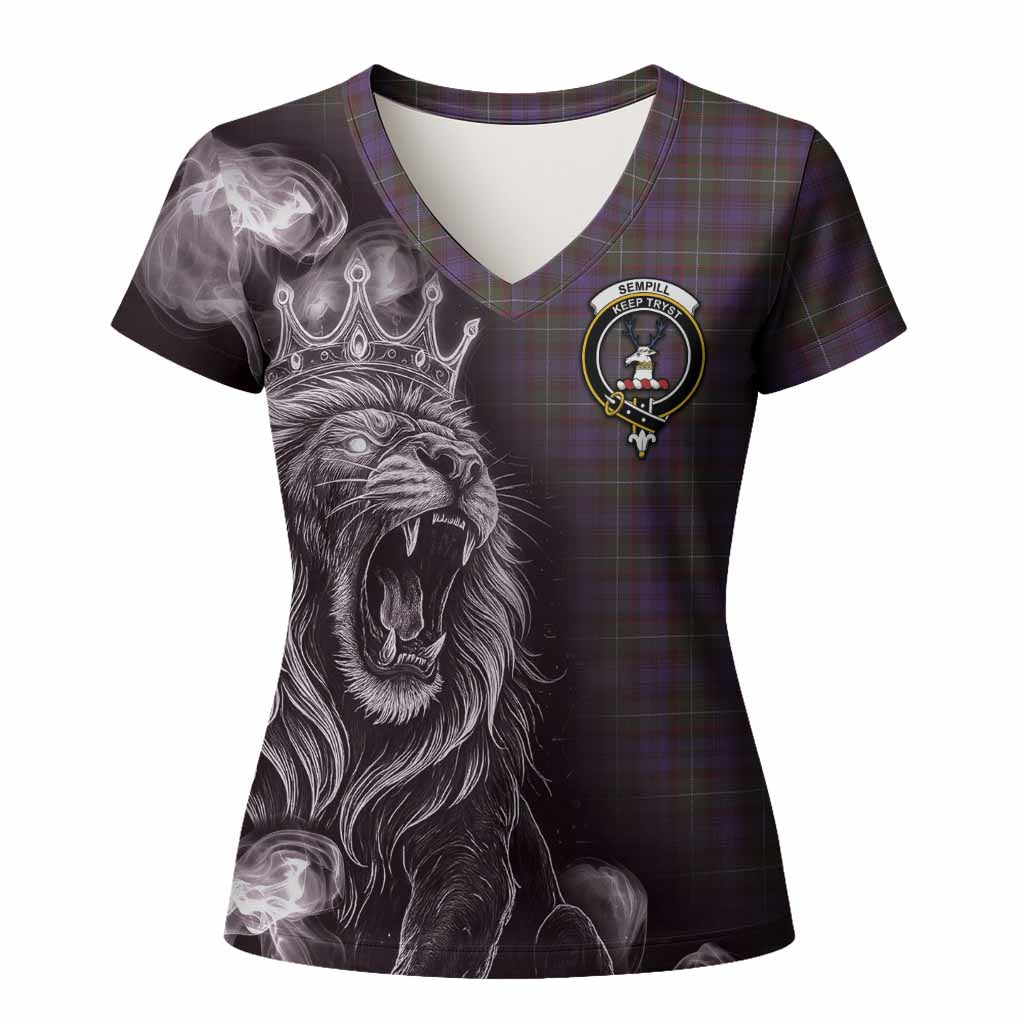 Sempill (Semple) Tartan Women T shirt Roaring Lion Heritage