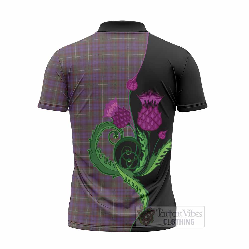 Sempill (Semple) Tartan Zipper Polo Shirt Traditional Scottish Thistle